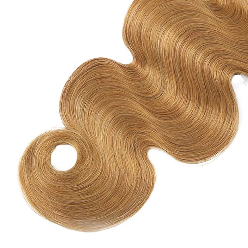 #27 Honey Blonde Bundle Human Hair Blonde Human Hair Bundles Body Wave 1 Bundle Color 27 26 Inch Blonde 100G/PC Unprocessed Brazilian Virgin Double Weft Hair Extension