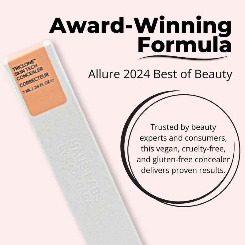 HAUS LABS BY LADY GAGA Triclone Skin Tech Hydrating + De-puffing Concealer with Fermented Arnica 20 Light Medium Peach