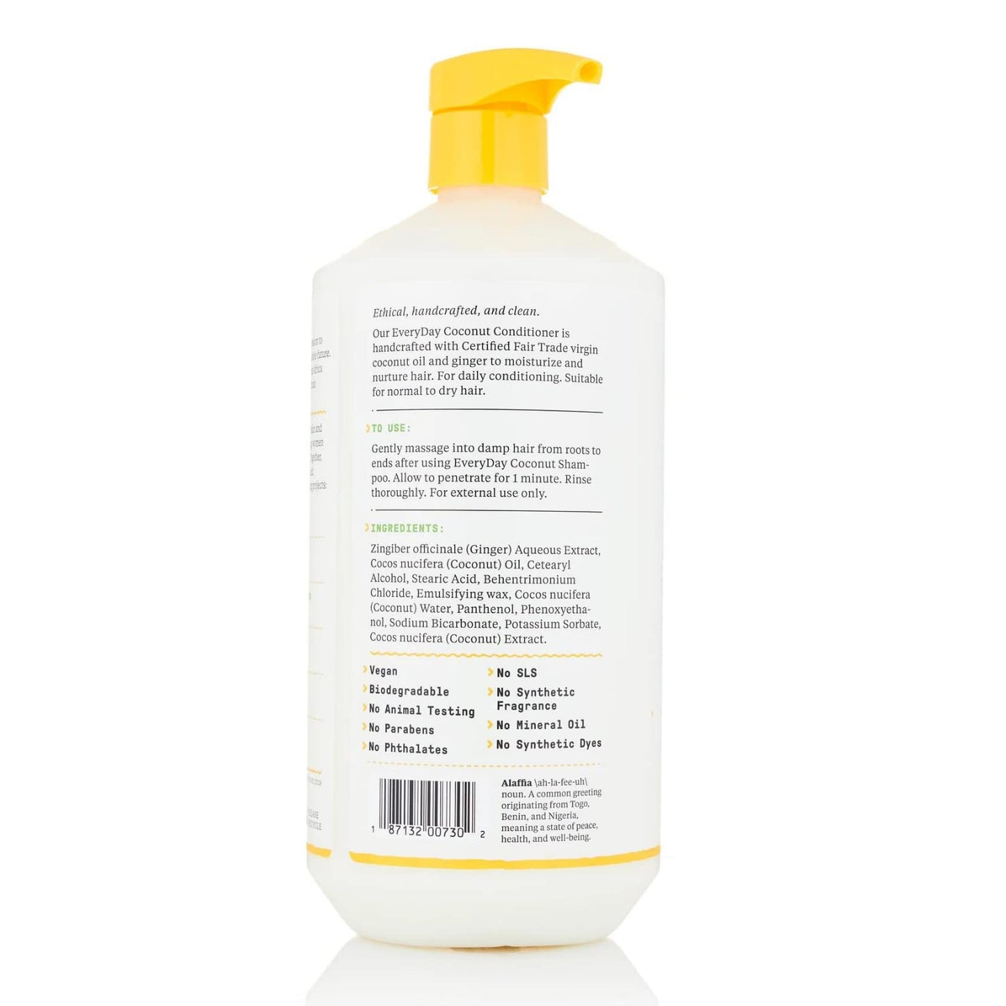 Alaffia Conditioner, EveryDay Coconut – Purely Coconut Hydrating Hair Conditioner, Detangler, Frizz Control, 32 Oz Ea