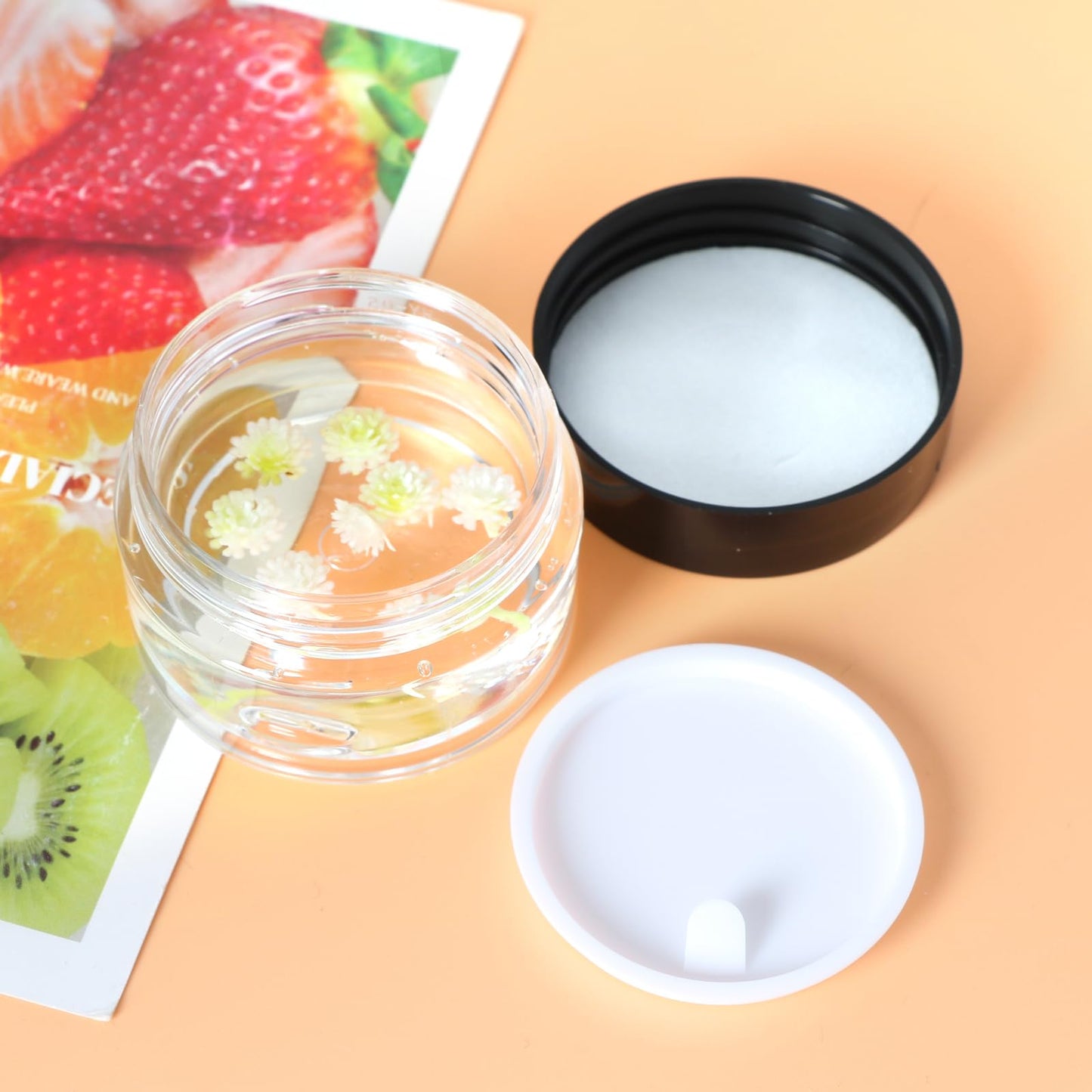 54 Pack 4oz Plastic Containers with Lids, Jars with Lids, Great for storing,lip balms, creams, ointments, cosmetics, samples