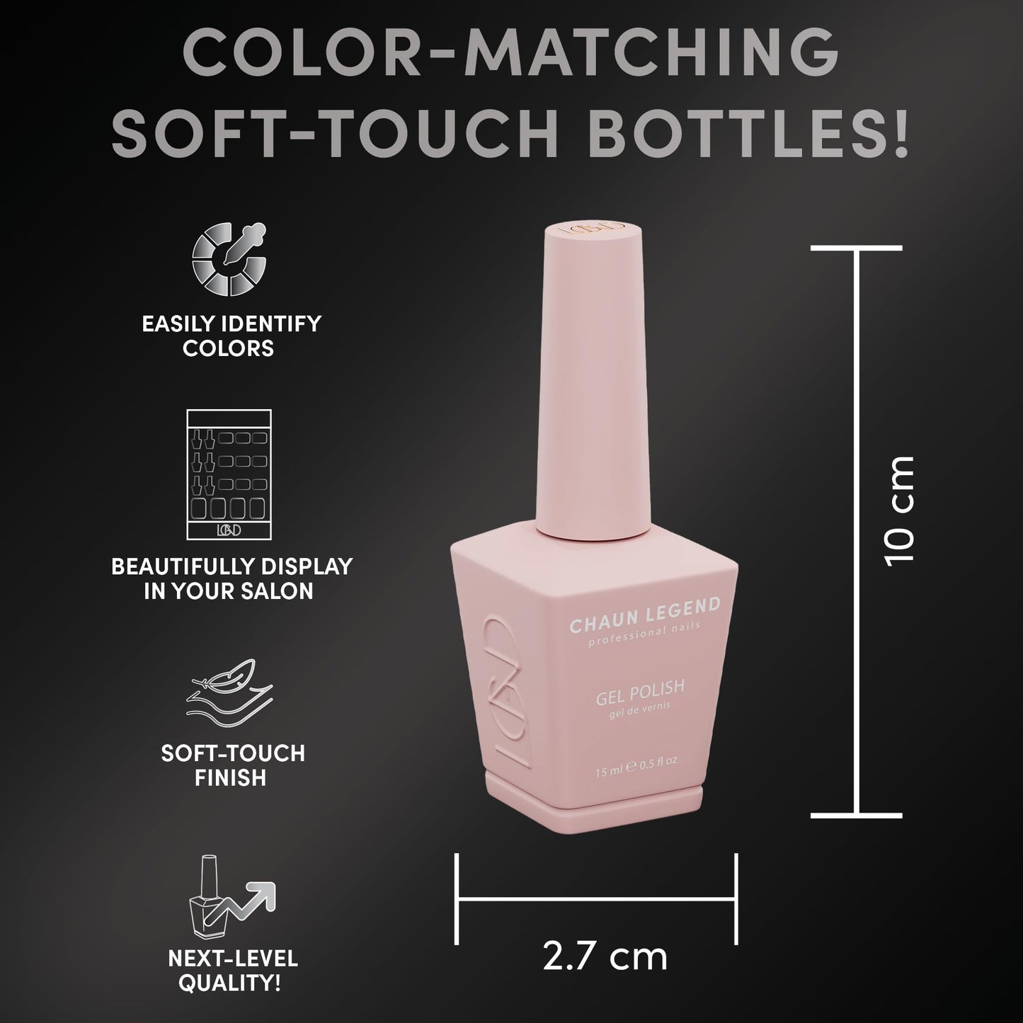 Chaun Legend UV Gel Nail Polish, 0.5 Ounce Long Lasting Salon Quality, Bubble Free Professional Manicures, Quick Dry, High Shine, Love Struck LG5055 (bright fuschia)