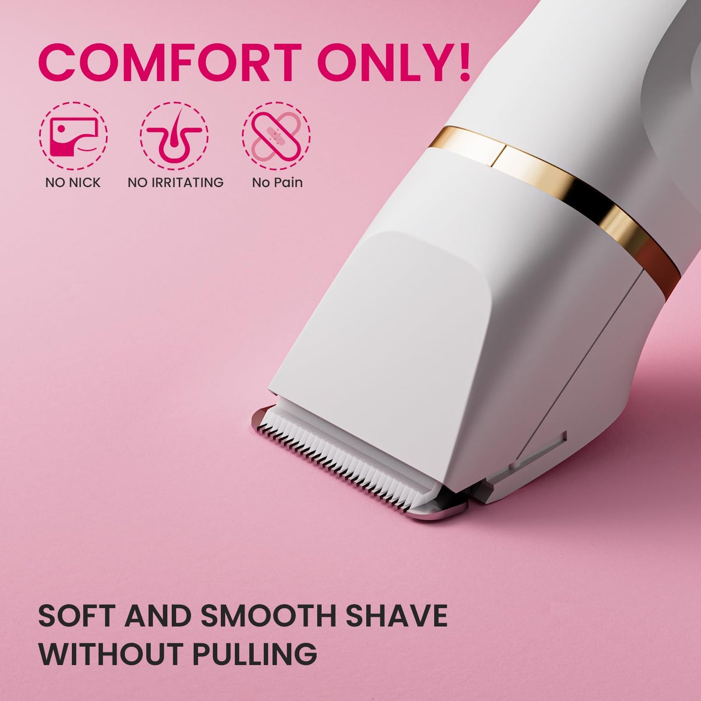 Electric Razors for Women, Valentines Day Gifts 5-in-1 Wet/Dry Bikini Trimmer with USB Charge Dock, Deluxe Facial Hair Removal, Wet/Dry Body Shaver for Nose Eyebrows Beard Underarm Leg Arm (White)