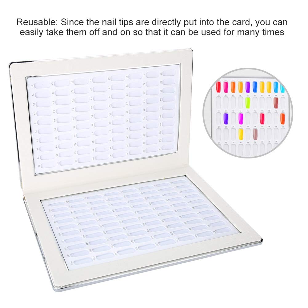 Tomotato Nail Gel Color Card, High Capacity 160 Slots Nail Polish Display Chart Book, Reusable Nail Art Showing Shelf for Manicurists or DIY Enthusiasts