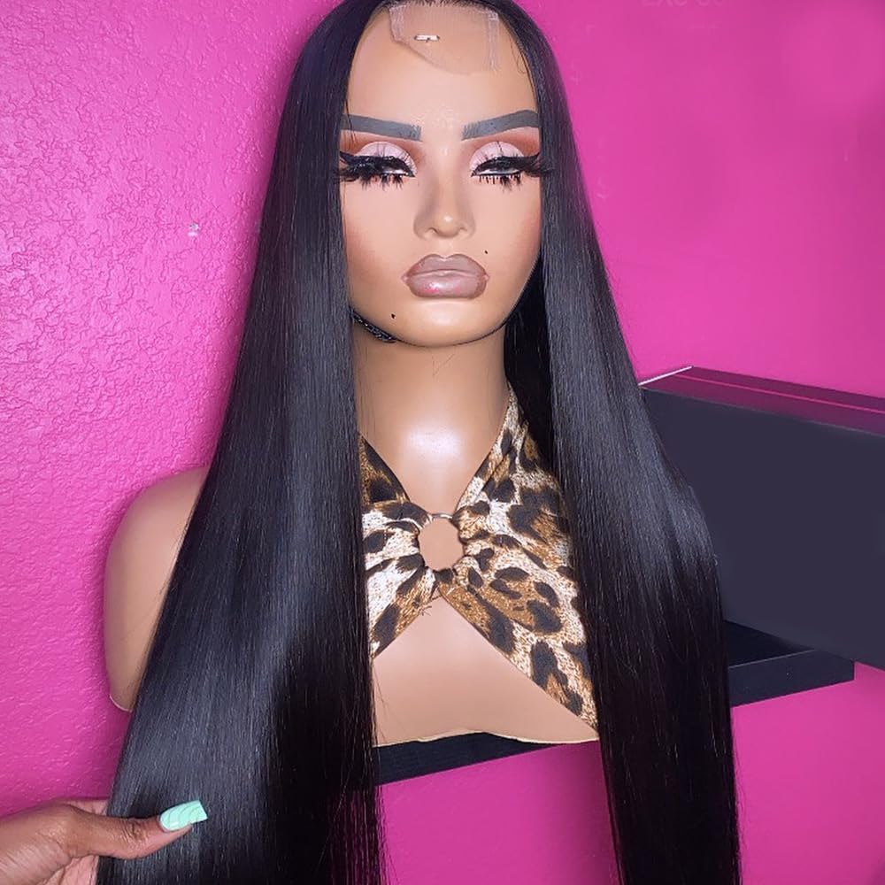 Brazilian 2x6 Lace Closure HD Human Hair 2x6 Straight 18 Inches Lace Closure Middle part 100% Human Hair Closure With Baby Hair (18 Inch, 2x6 Closure)