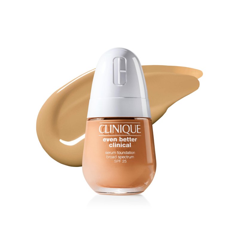 Clinique Even Better Clinical Serum Liquid Foundation SPF 25 With Vitamin C, Salicylic Acid + Hyaluronic Acid For Combination to Oily Skin Types | Full Coverage + Matte Finish, Sand, 1 Fl Oz