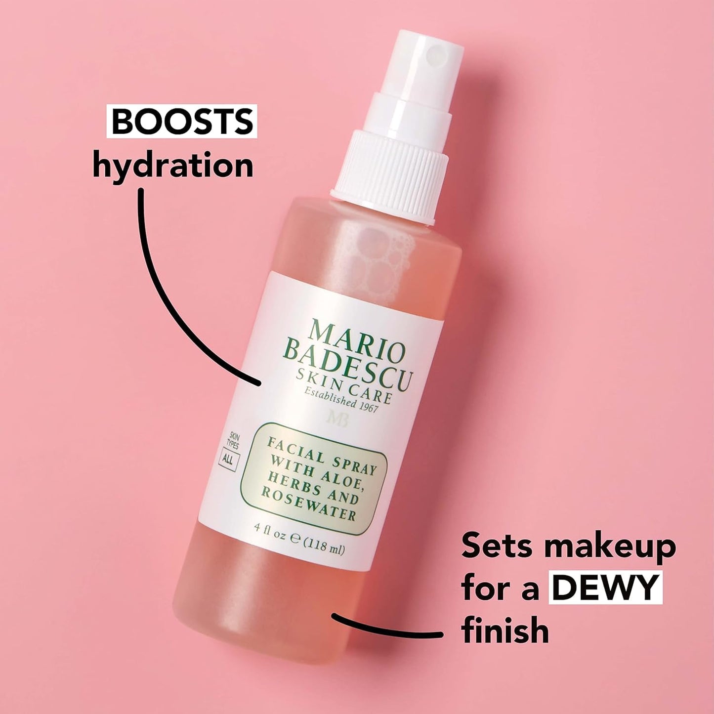 Mario Badescu Facial Spray - Hydrating Aloe, Herbs & Rose Water Mist for All Skin Types | Refreshing Face Mist
