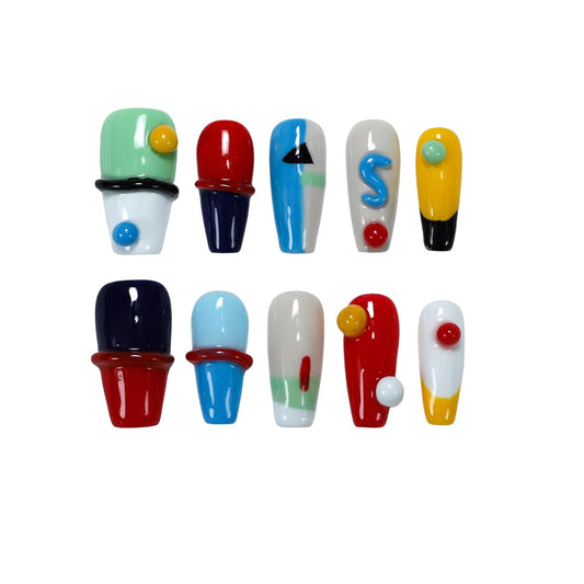 Avocado Press-On Nails - Handcrafted Fruit Design Manicure Set for Women (XS)