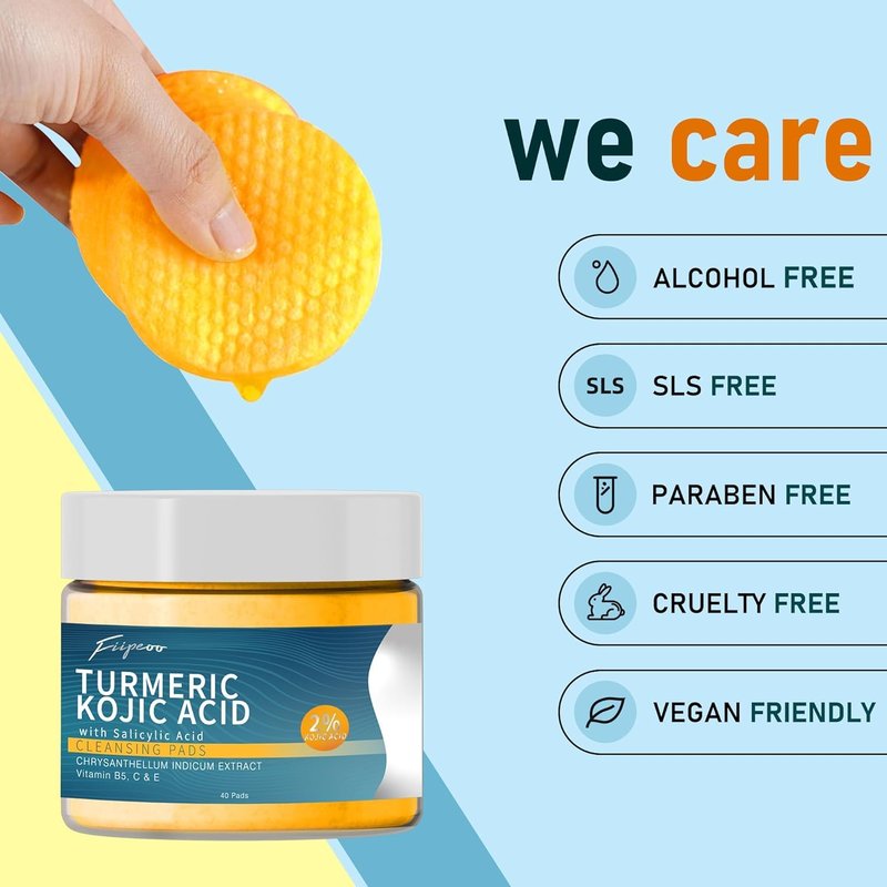 Turmeric Acid Cleansing Pads For Women: Exfoliating & Hydrating Turmeric Cleansing Pads for Face