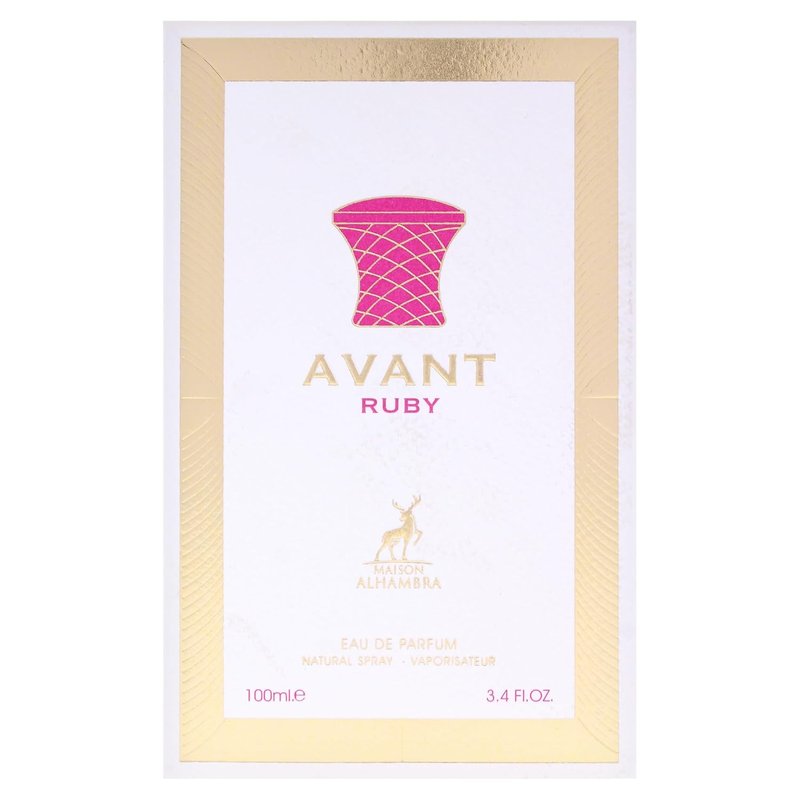 Maison Alhambra Avant Ruby Eau de Parfum Spray - Fruity Floral Musky Scent for Women | 3.4 Ounce (100 ml)