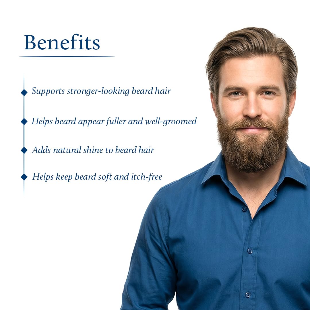 Blue Nectar Beard Oil for Men, Natural Moustache and Beard Growth Oil and Beard Softener for softer, helps in dandruff contains Sandalwood & Orange Peel Aroma
