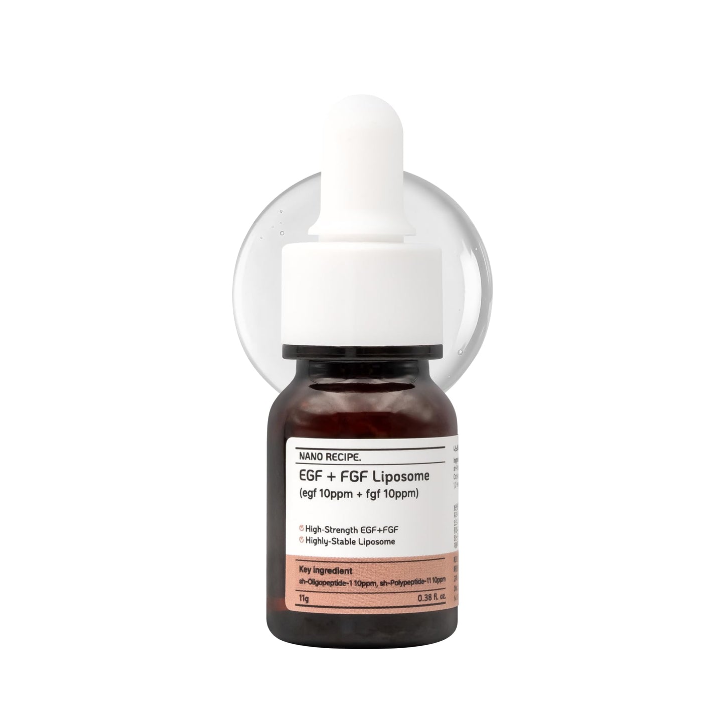 NANO RECIPE EGF + FGF Liposome Korean Skincare Concentrate | Mix 1-2 drops In Your Skin Care Routine Improve Skin Elasticity And Wrinkle Anti Aging, Lightweight, Fragrance-free 10ml