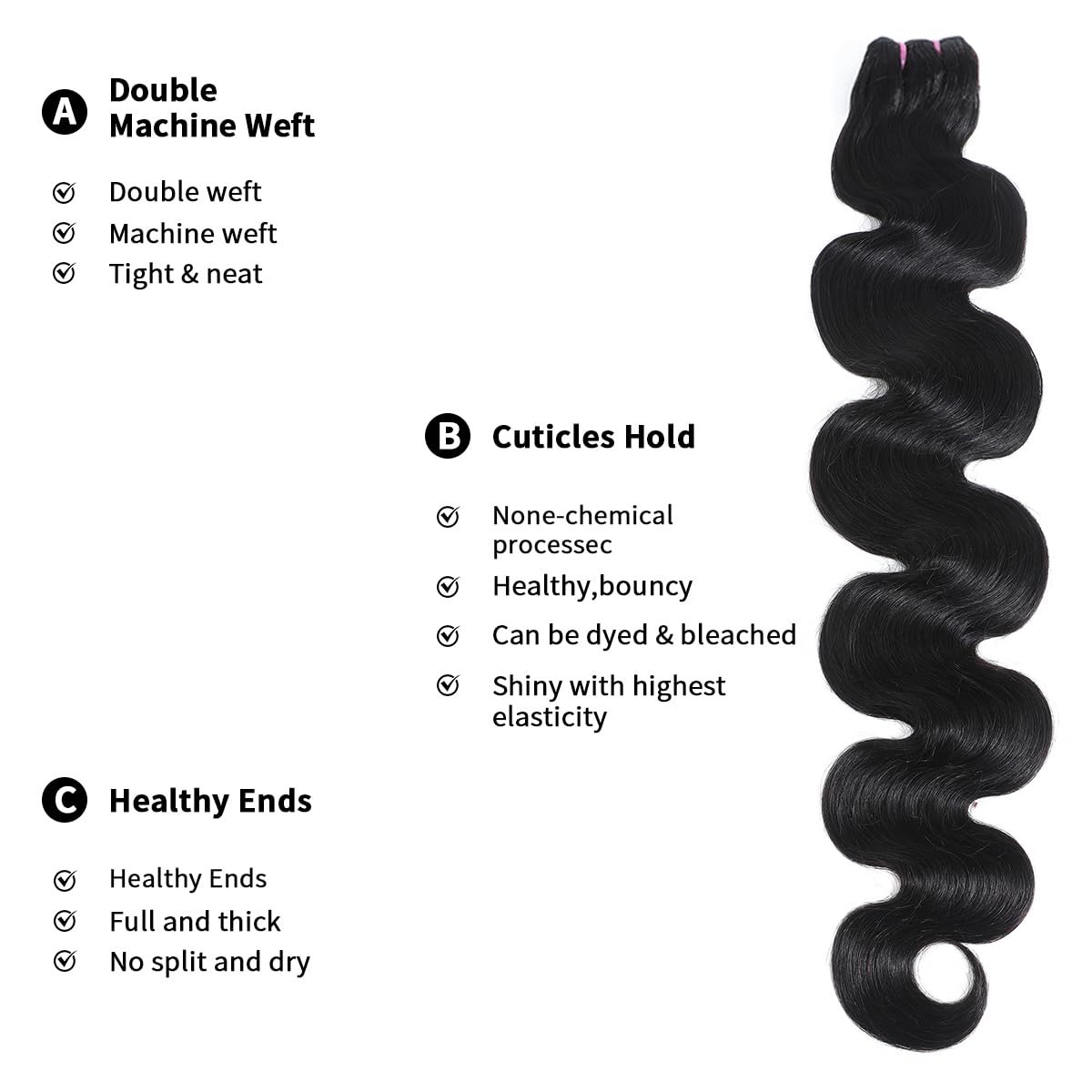 15A Raw Human Hair Bundles Body Wave Human Hair,Triple Lifespan Indian Virgin Hair,No Tangle Shedding,Multiple Washes Keep Texture Silky Soft (1 Bundle Natural Color, 16 Inch)