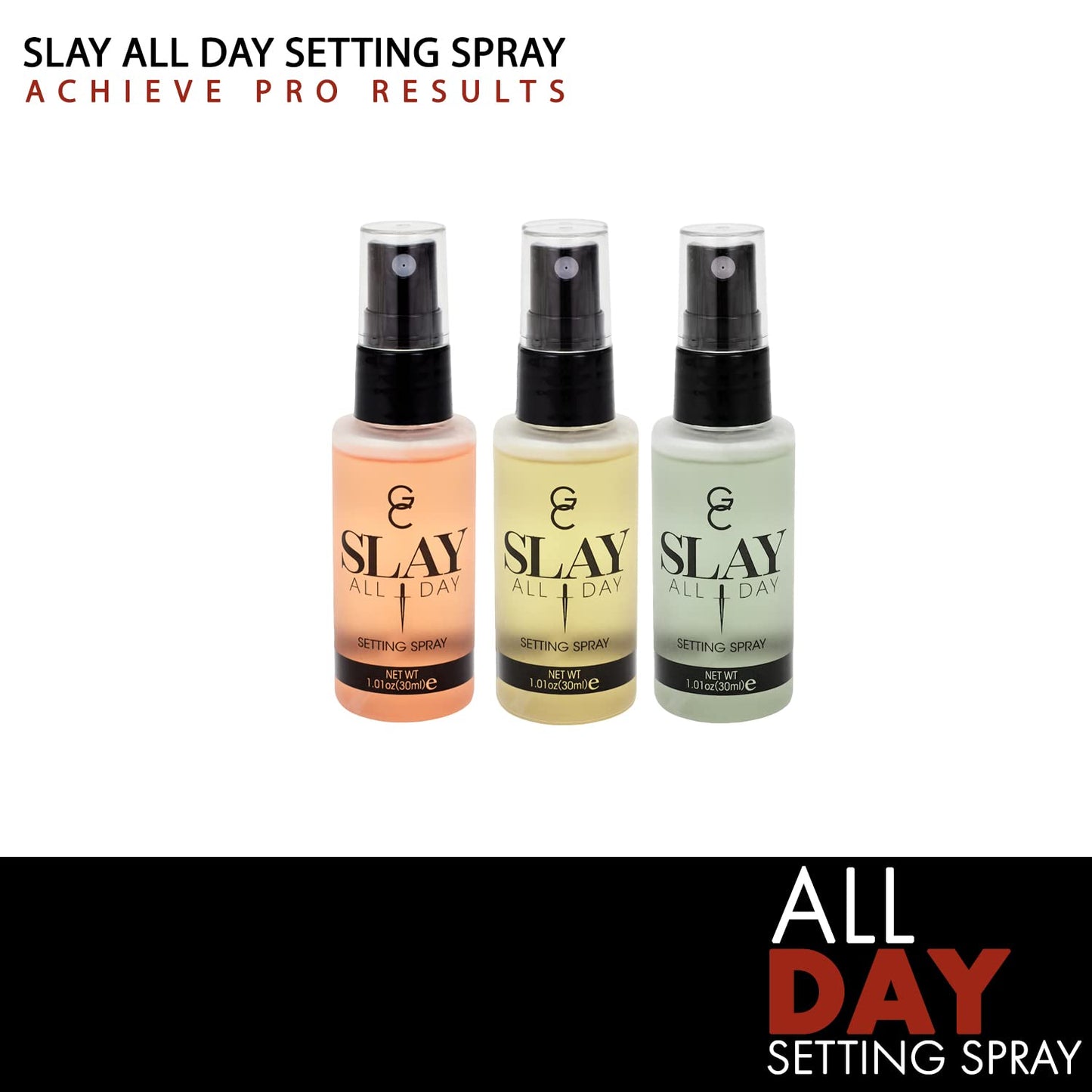 Slay All Day Setting Spray - Garden Party Set by Gerard Cosmetic for Women - 3 Pc 1.01oz Peach, 1.01 Lemongrass, 1.01oz Green Tea