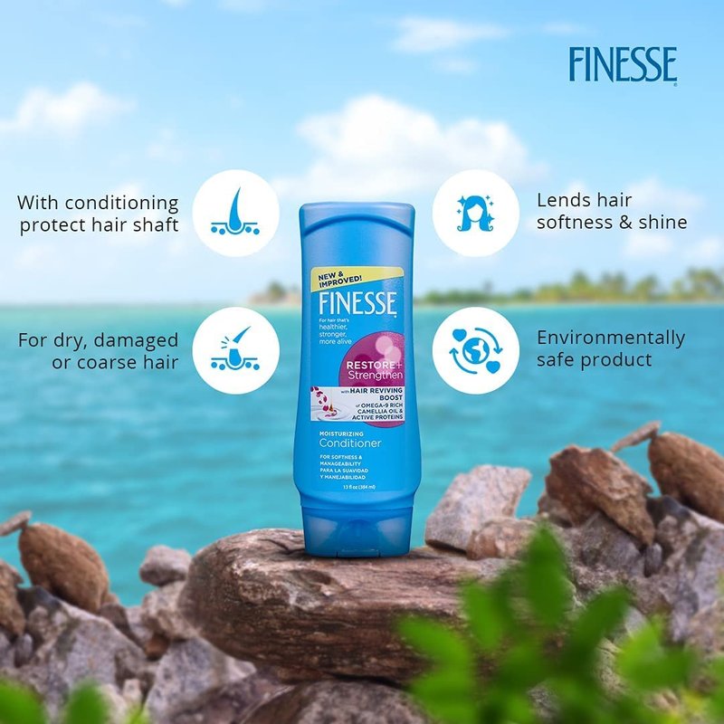 Finesse Restore + Strengthen, Moisturizing Conditioner 13 oz (Pack of 6)