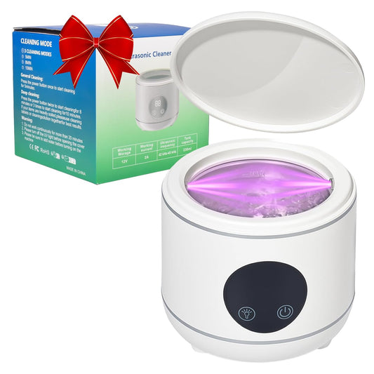 Ultrasonic Retainer Cleaner - Professional Dental Appliance Cleaning Device | 3 Modes, 230ml, White