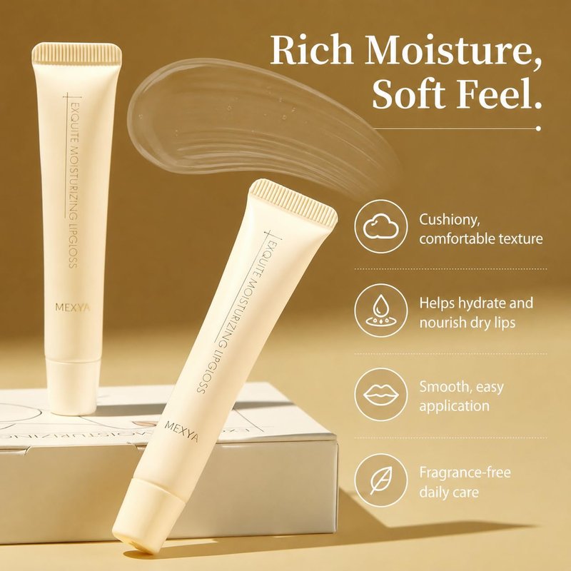 MEXYA Overnight Lip Mask for Dry Lips, Hydrating Lip Treatment with Jojoba, Meadowfoam and Vitamin E, Fragrance-Free Vegan Lip Balm, 2 x 0.3 oz