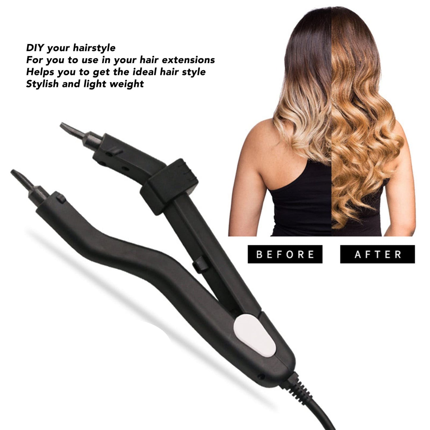 Professional Hair Extensions Tool Hair Connector, Fusions Hair Extensions Tool Professional Fusions Heat Iron Connector for Hair Extensions 100‑240V(#2)