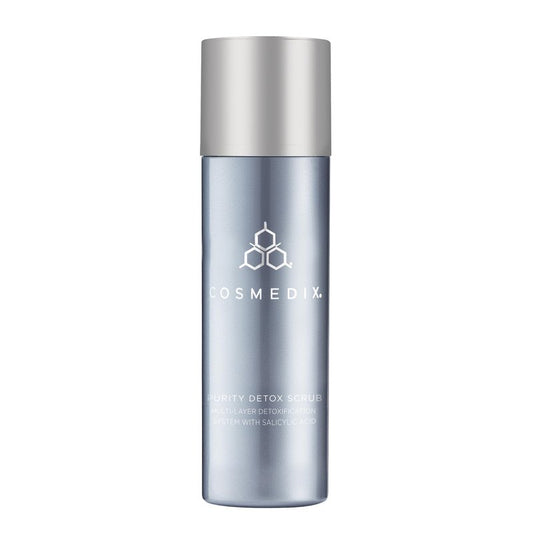 COSMEDIX Purity Detox Face Scrub - Gentle, Multi-Layer Facial Detox Treatment Exfoliates & Cleanses Skin of Dirt, Oil, Impurities & Clogged Pores - AM & PM Dry Powder Scrub with Salicylic Acid