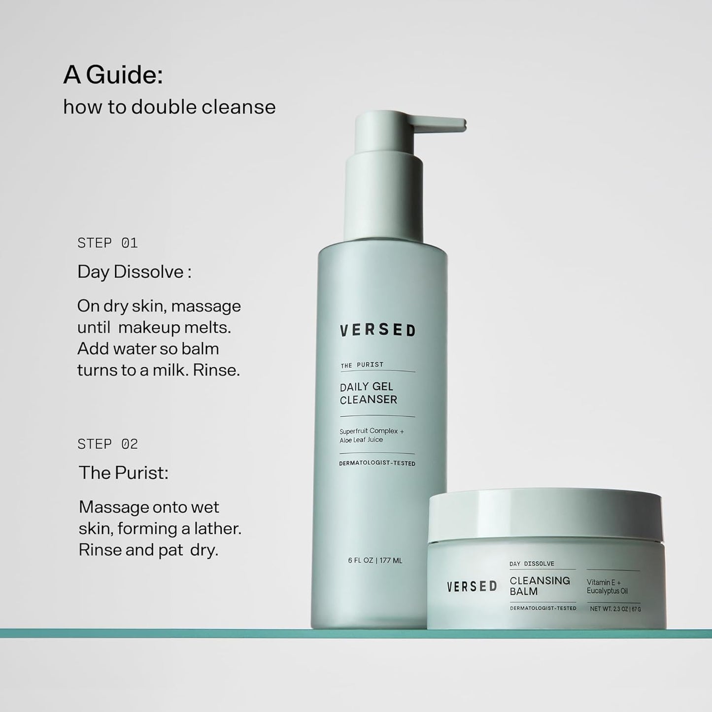Versed Daily Antioxidant Gentle Face Cleanser - Moisturizing Gel Wash for Sensitive Skin | 6 Fl Oz