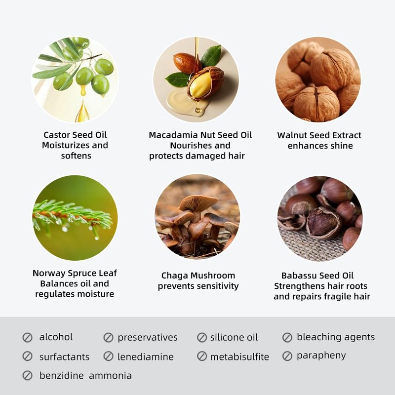 NOUGAT Golden Chestnut Permanent Hair Color Kit - 100% Gray Coverage, Ammonia Free & PPD Free for Sensitive Scalp - 3-in-1 Color, Repair & Nourish System with Anti-Aging Hair Mask & Essence