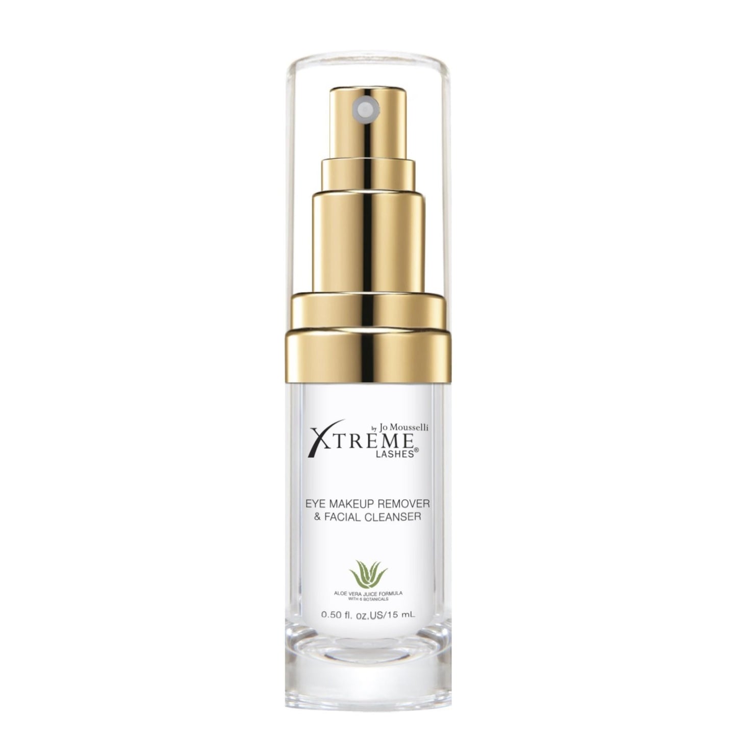 Xtreme Lashes Eye Makeup Remover & Facial Cleanser, 0.5 Fl Oz, Liquid Pump Gentle Face Wash, Lash Extension Safe, with Aloe Vera, Coconut and Botanicals, For All Skin Types
