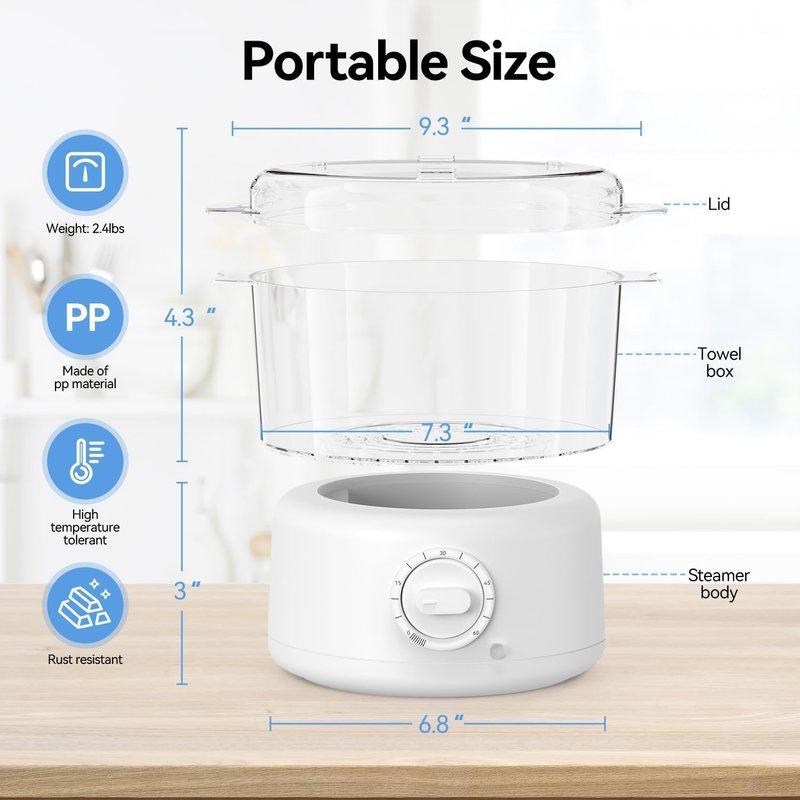 HYTOBP Mini Hot Towel Warmer for Spa, Quick Heating Towel Steamer for Facials, Portable Small Towel Heater for Bathroom,Spa and Salon.(White-XX-Small)