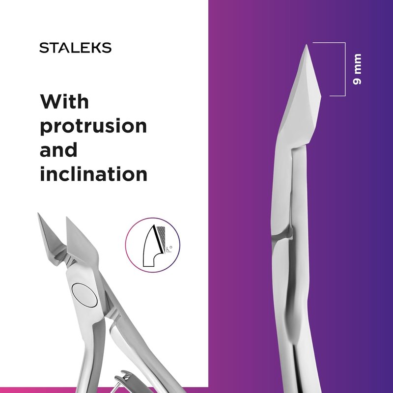 STALEKS PRO Cuticle Nippers 9mm - Professional Stainless Steel Manicure Tool