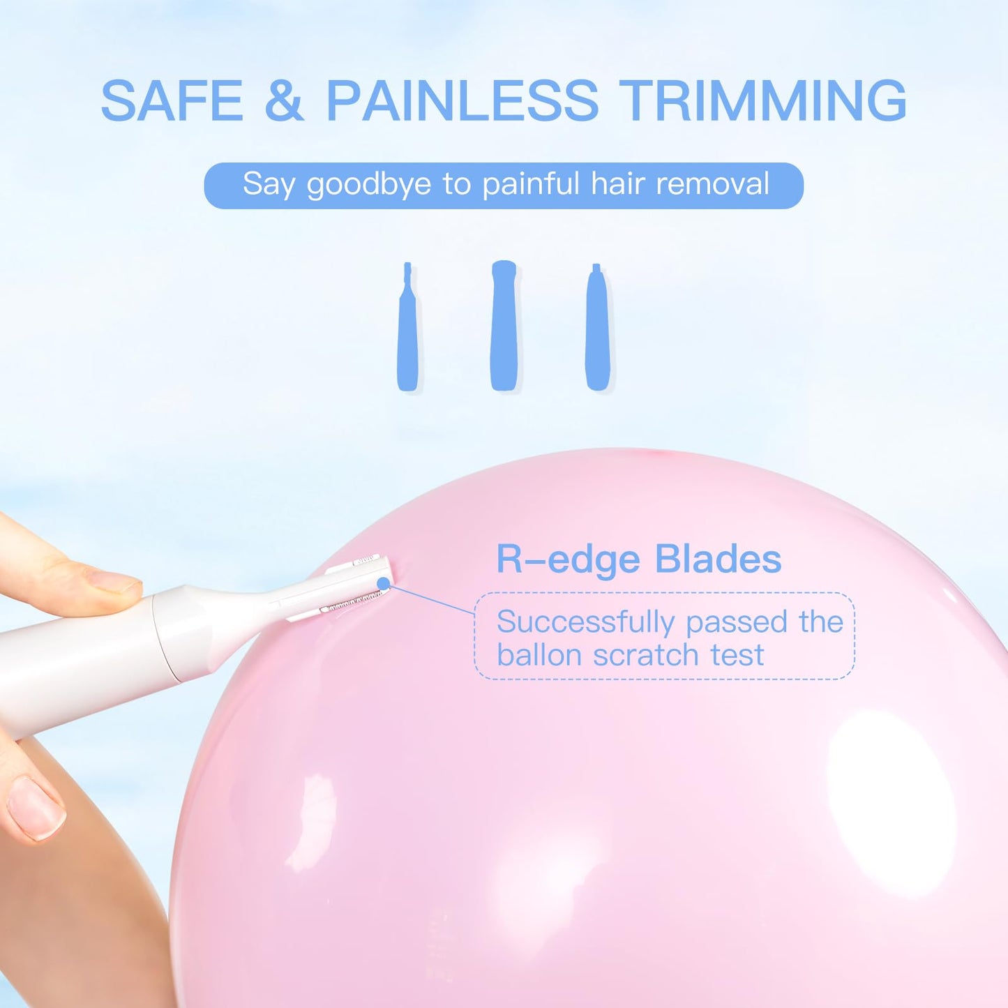 HEBECA Nose Hair Trimmer for Women and Men, 3-in-1 Electric Facial Hair Removal Rechargeable Portble Waterproof Face Shaver Razor for Nose Ear Eyebrow Peach-Fuzz Lips Chin FT3001