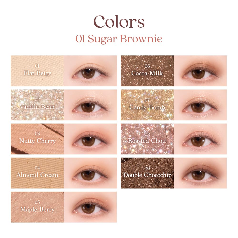 dasique Shadow Palette #21 Almond Vanilla l Vegan, Cruelty-Free l 9 Blendable Shades in Smooth Matte and Shimmer Finishes with Gorgeous Pearls