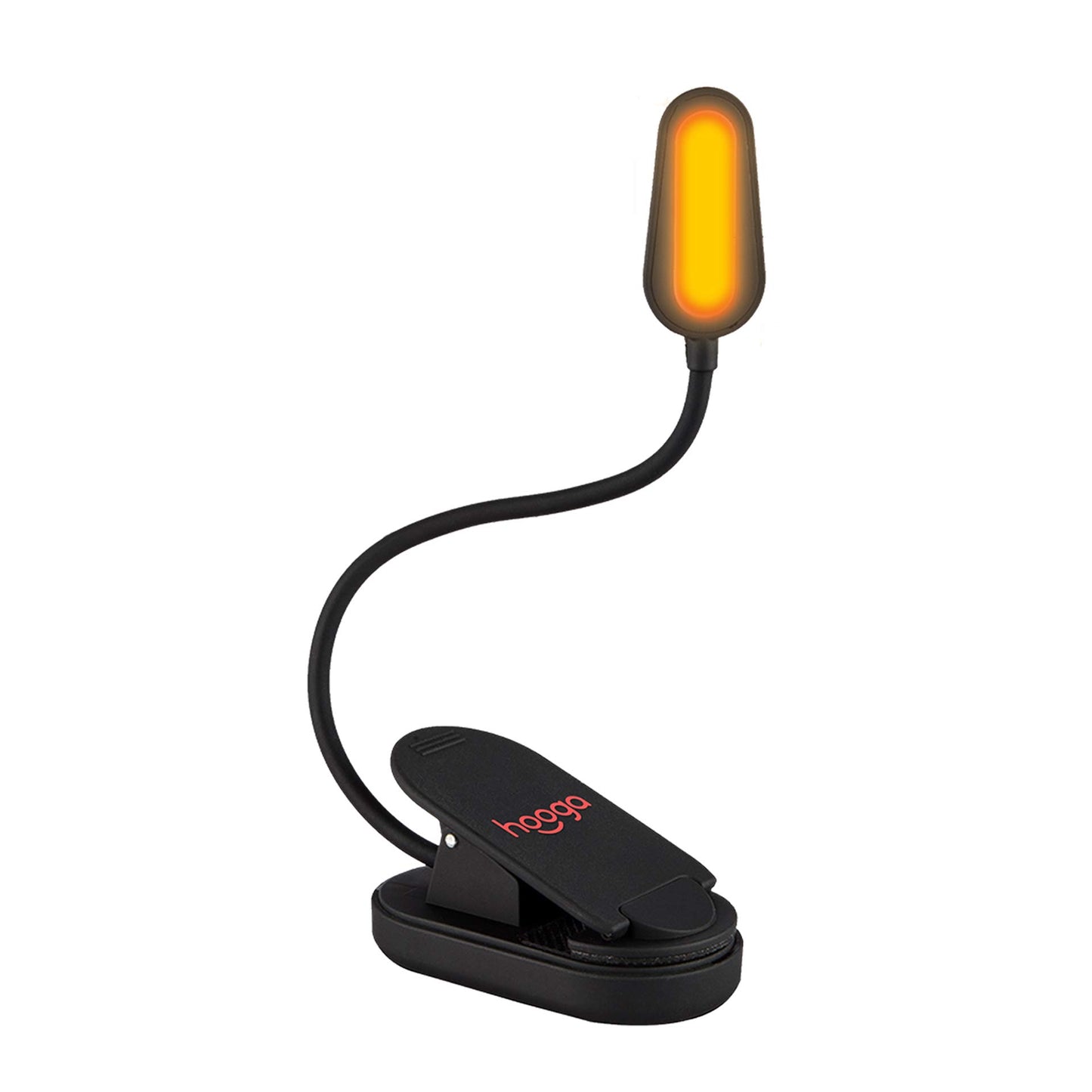 hooga Amber Book Light, Rechargeable Clip-On Blue Light Blocking LED Reading Light, 1600K Warm Eye Care for Bed, Students, Kids, Travel, Nursing, Studying