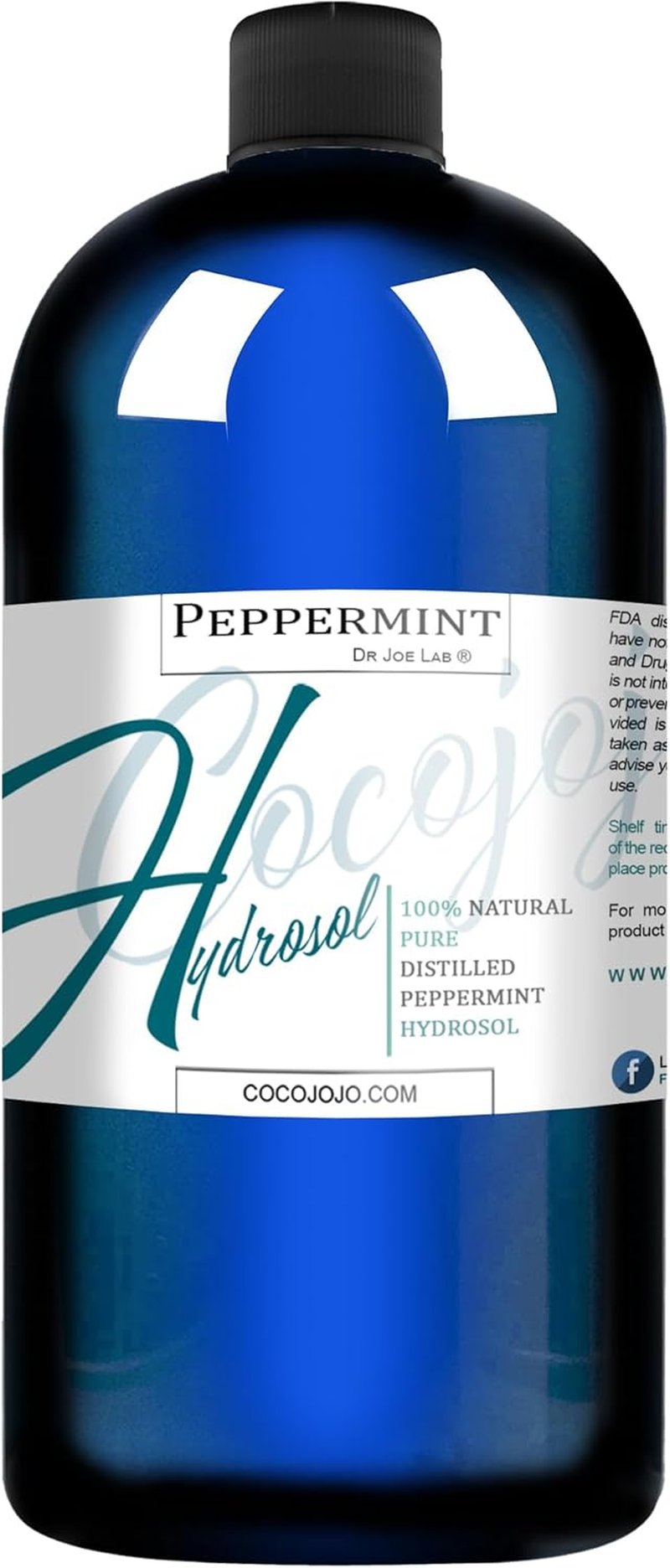 Peppermint Hydrosol Spray Toner | Hydrating Floral Mint Water for All Skin Types - 32 oz