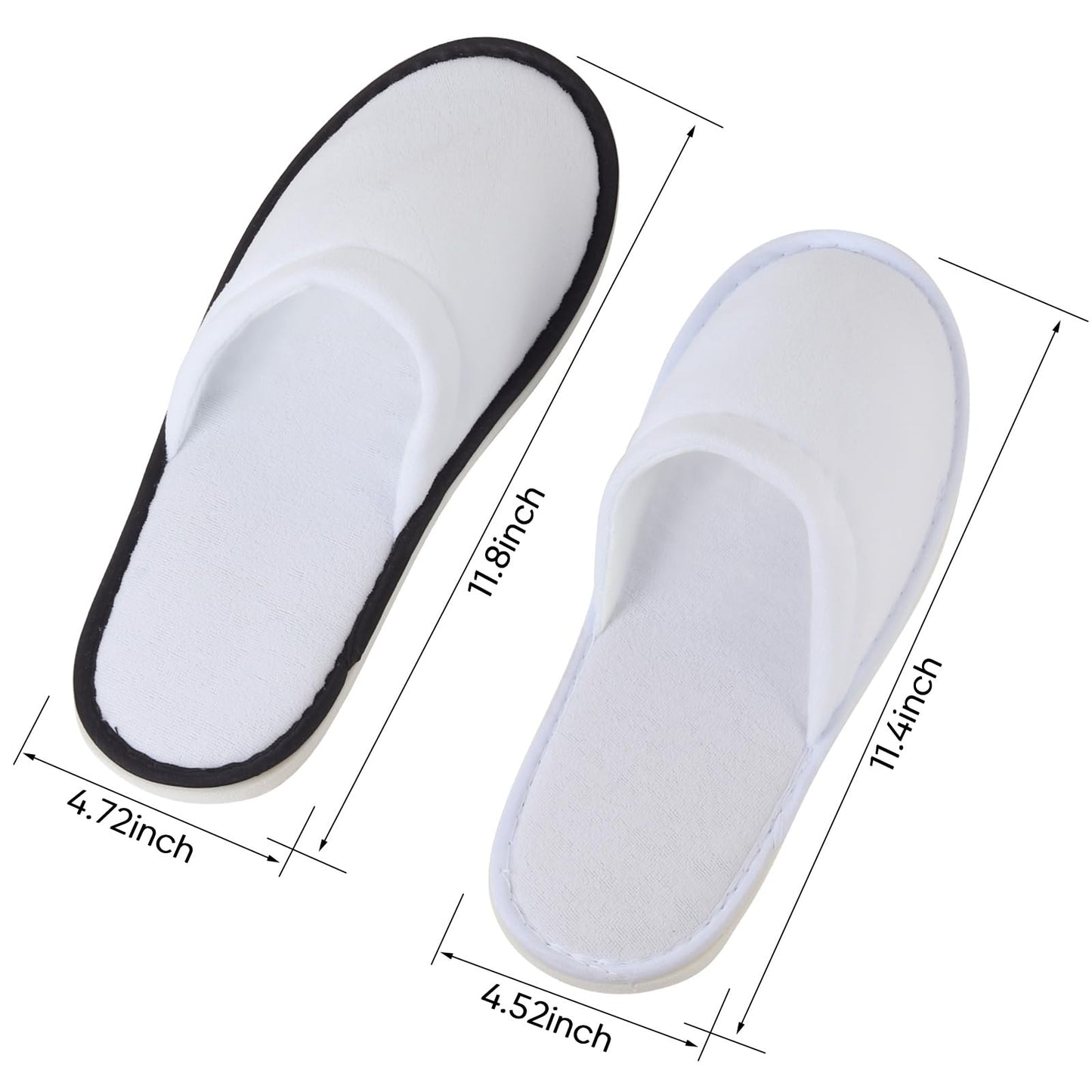 Yeios 20 Pairs Disposable Slippers for Guests Hotel Slippers Non-slip Washable Bulk for Spa House Travel for Adult for Men and Women White