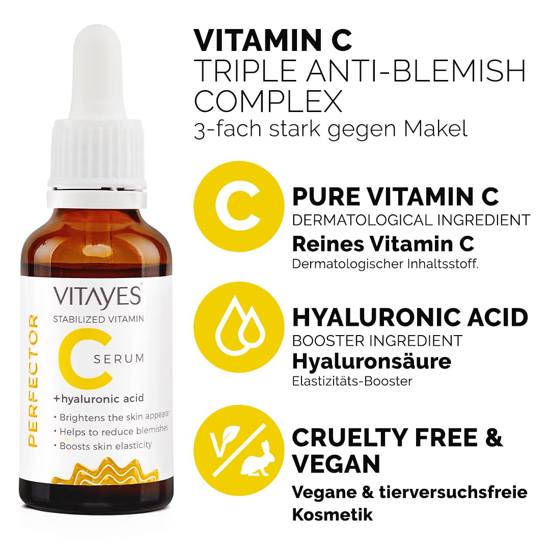 Vitamin C Face Serum - Anti-Aging Hydrating Formula with Hyaluronic Acid | 1 Oz for Dark Spots & Fine Lines