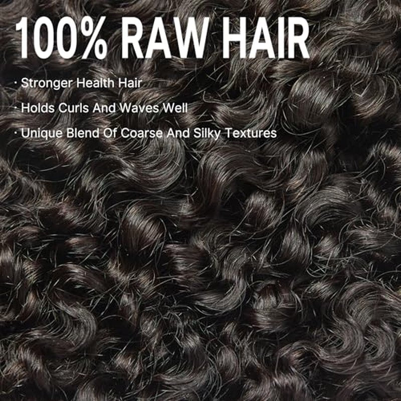 ASHINE Burmese Raw Human Hair Bundles ? Tight Curly Unprocessed 100% Human Hair Single Bundle 16 Inch, Minimal Shedding Natural Black