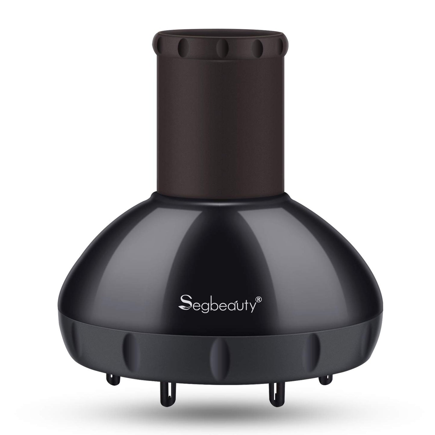 Segbeauty Hair Diffuser for Curly Hair, Upgraded Adjustable Air Flow, Deep Bowl, Professional Salon Frizz-free Fast Dry Diffuser Attachment with 1.57"-1.97" Nozzle, Black