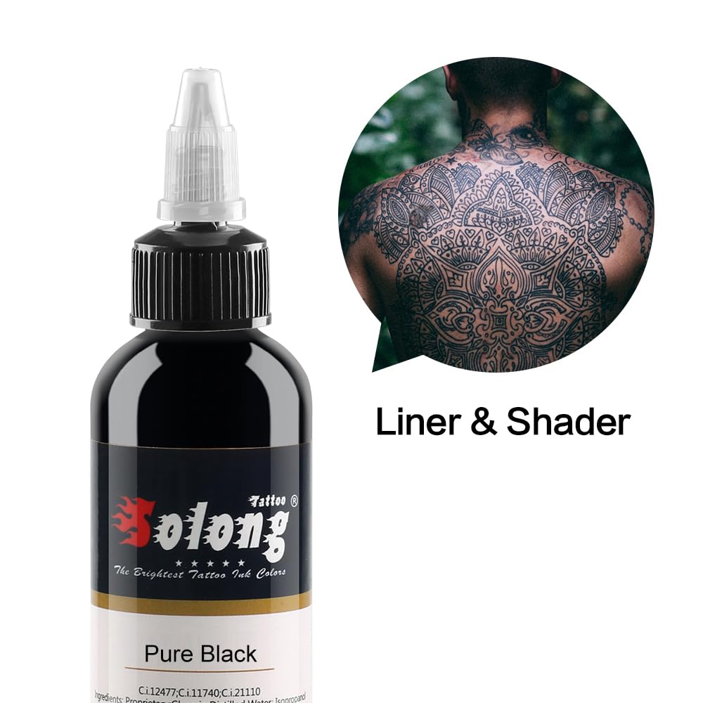 14PCS Tattoo Ink Color Set, Solong 1oz (30ml) Pigment Kit Color Tattoo Ink TI302-30-14-US