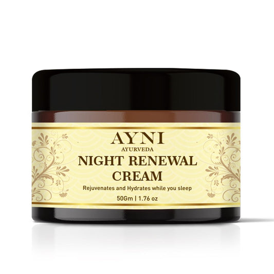 AYNI AYURVEDA Night Renewal Face Cream with Manjistha, Grape Seed Oil & Shea Butter,Anti-Aging, Hydrating, Improves Radiance, Helps Reduce Dark Spots – Natural Ayurvedic Blend (1.76 fl oz)