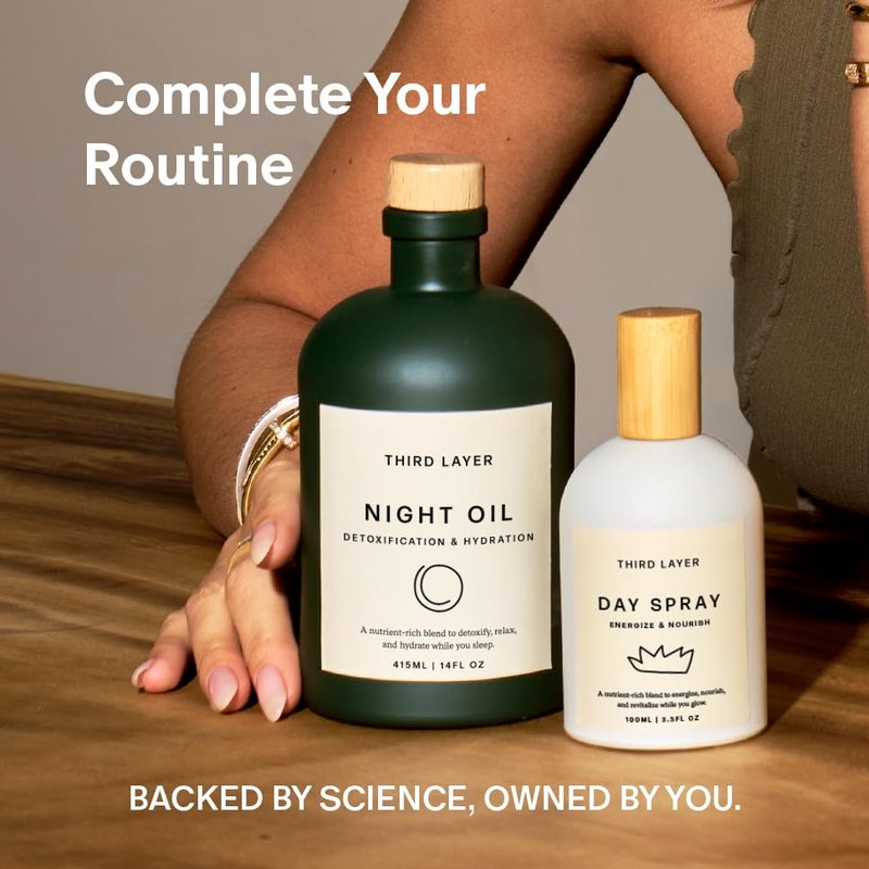 Fast-Absorbing Body Oil Spray - Warm Vanilla & Sandalwood Scent | Jojoba, Moringa & Green Coffee - 3.3 fl oz