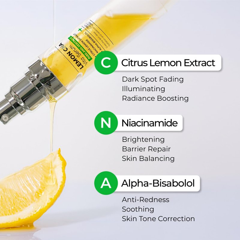 IZEZE Lemon CNA Vita Serum - Dark Spot Correcting Niacinamide & Vitamin C | 1.01 fl. oz, Brightening Korean Skincare