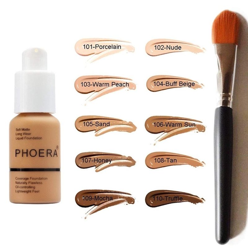 Glamza Full Coverage Makeup Set - 2x Foundations, Primer Gel & Brush | Complete Face Kit for Women