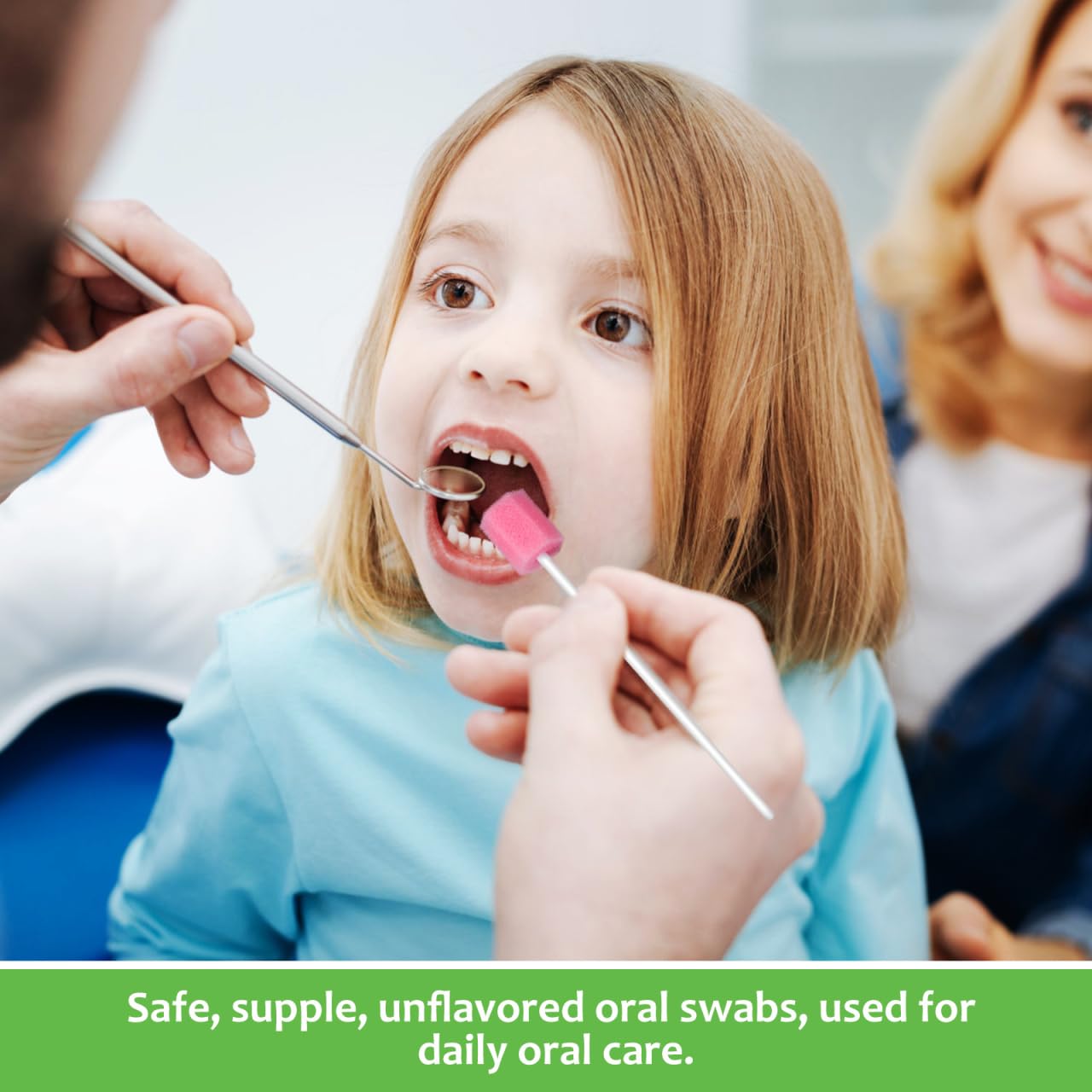 Healvian 250 Count Disposable Oral Care Sponge Swabs Hexagon Design 5.11 Inch Mouth Swabs for Teeth and Gum Cleaning Suitable for Adults and Kids