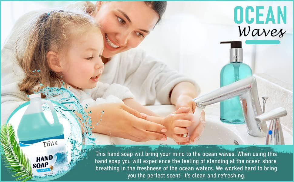 Premium Hand Soap Refill - Ocean Wave Scent | Value Size 1 Gallon, 128 Fl Oz