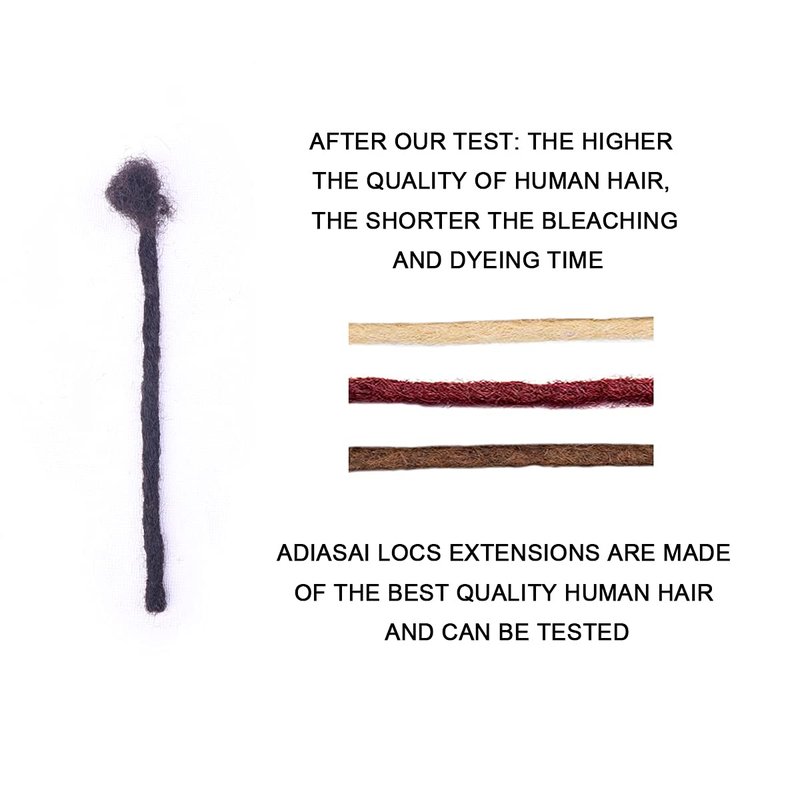 ADIASAI 6 Inch 30 Strands 0.4cm Width 100% Human Hair Loc Extensions Full Handmade Dreadlock Extensions for Men Women Kids Can Be Dyed and Bleached with Needle and Comb 100% Unprocessed Natural Black
