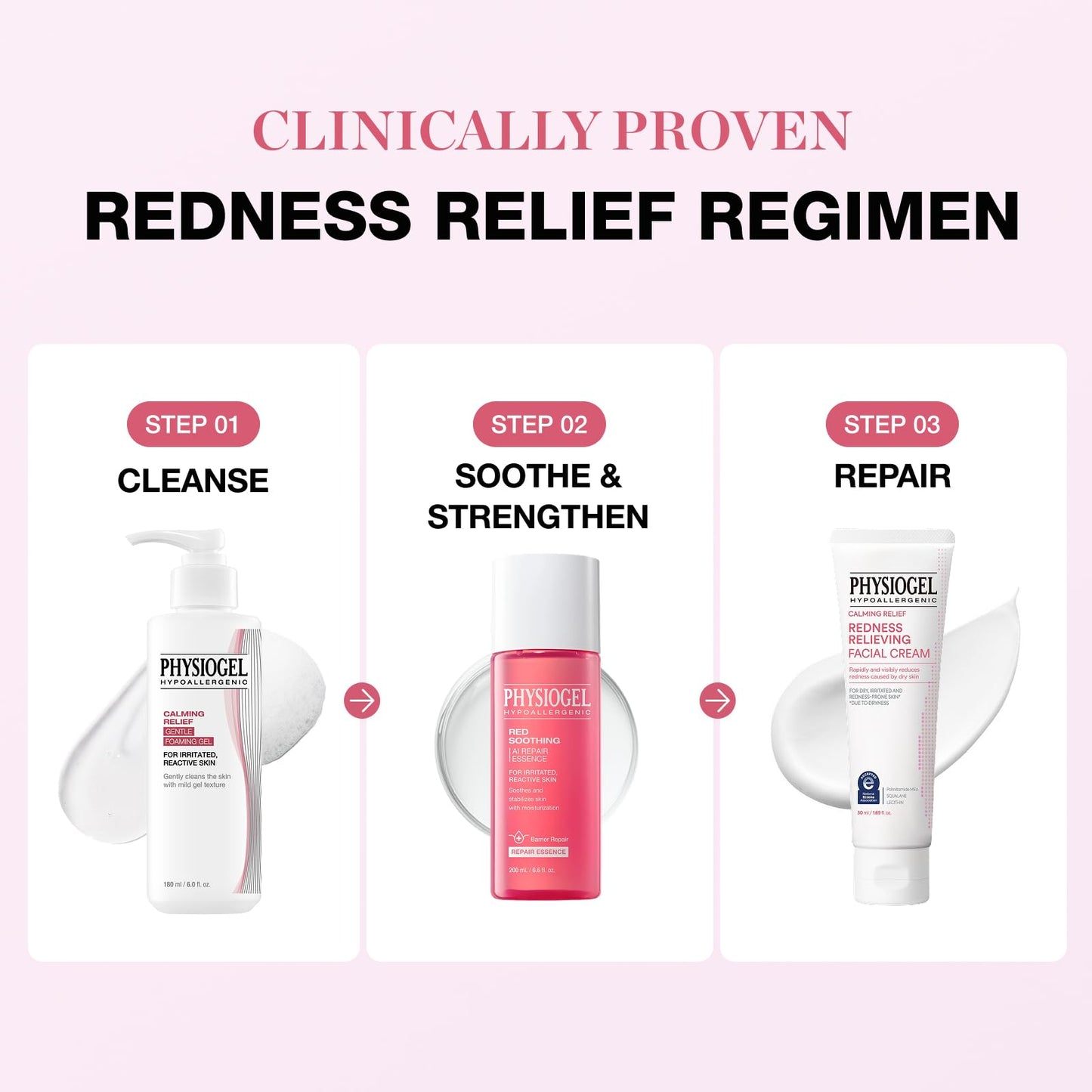 Physiogel Red Soothing Essence, Reduces Redness, Hydration for Dry & Sensitive Skin, Fragrance-Free, Non-Comedogenic, Dermatologist-Tested, Lightweight