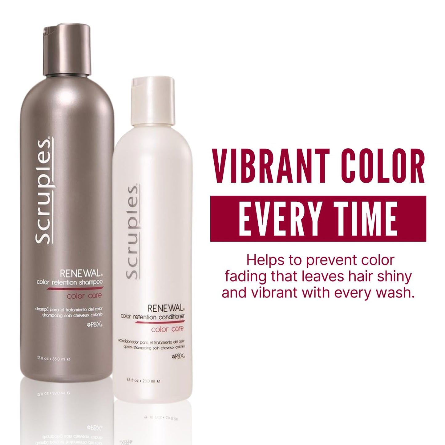 Scruples Color Renewal Duo - Gentle Shampoo (12 oz) & Conditioner (8.5 oz) for Color-Treated Hair – Maintain Vibrancy & Shine