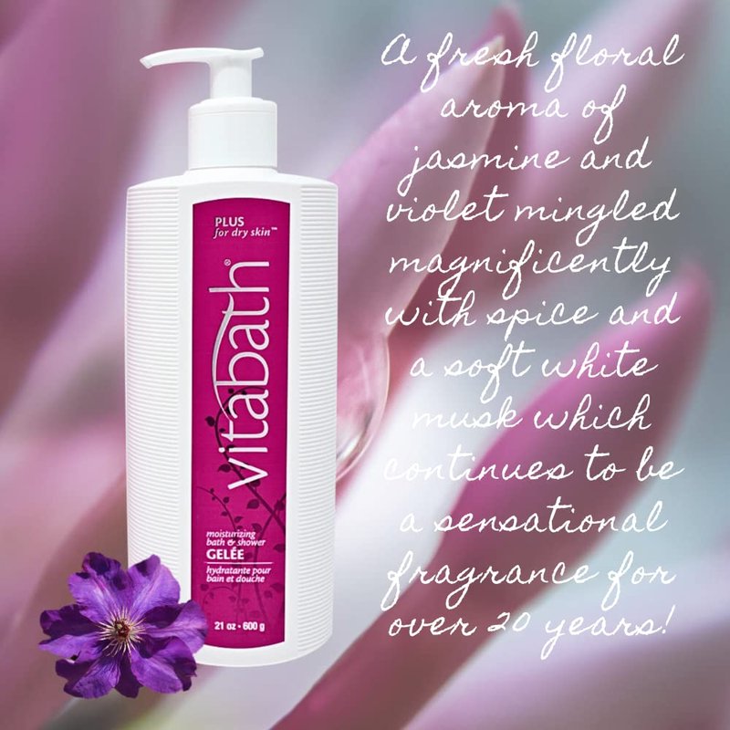 Vitabath Plus Moisturizing Bath & Shower Gel - Deeply Hydrating Body Cleanser with Replenishing Oils | 21 oz
