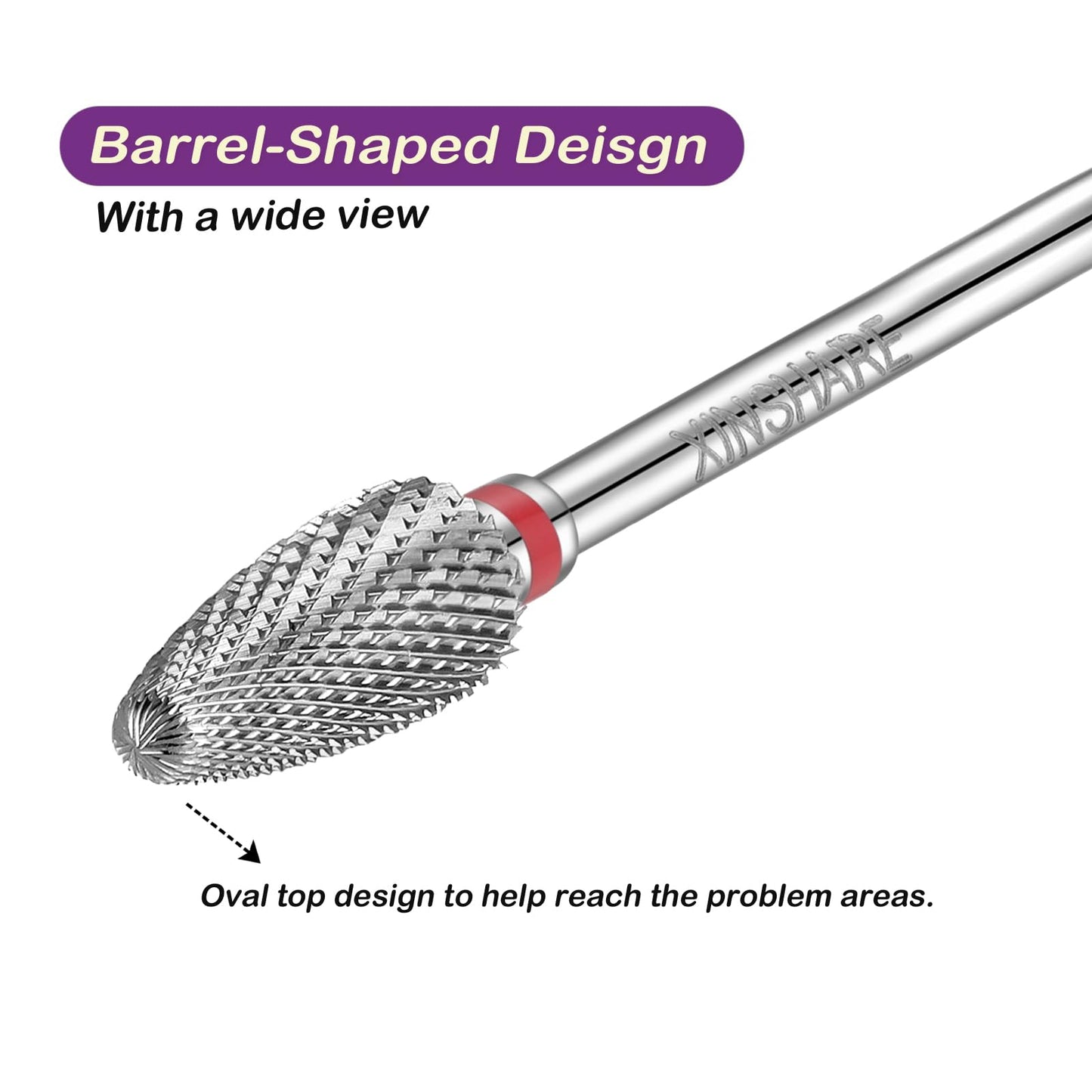 Xinshare Nail Drill Bits 3/32" Carbide Professional Safety Tungsten Nail File Cone Drill Bit for Acrylic Nail Gel Cuticle cleaner Manicure Pedicure Nail Polishing, Beginner Salon,Fine