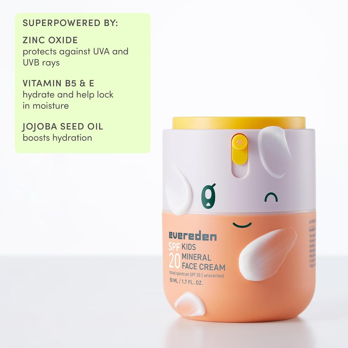 Kids Face Cream with SPF 20 - Fragrance-Free, Non-Toxic Moisturizer | 1.7 oz Multi-Vitamin Lotion
