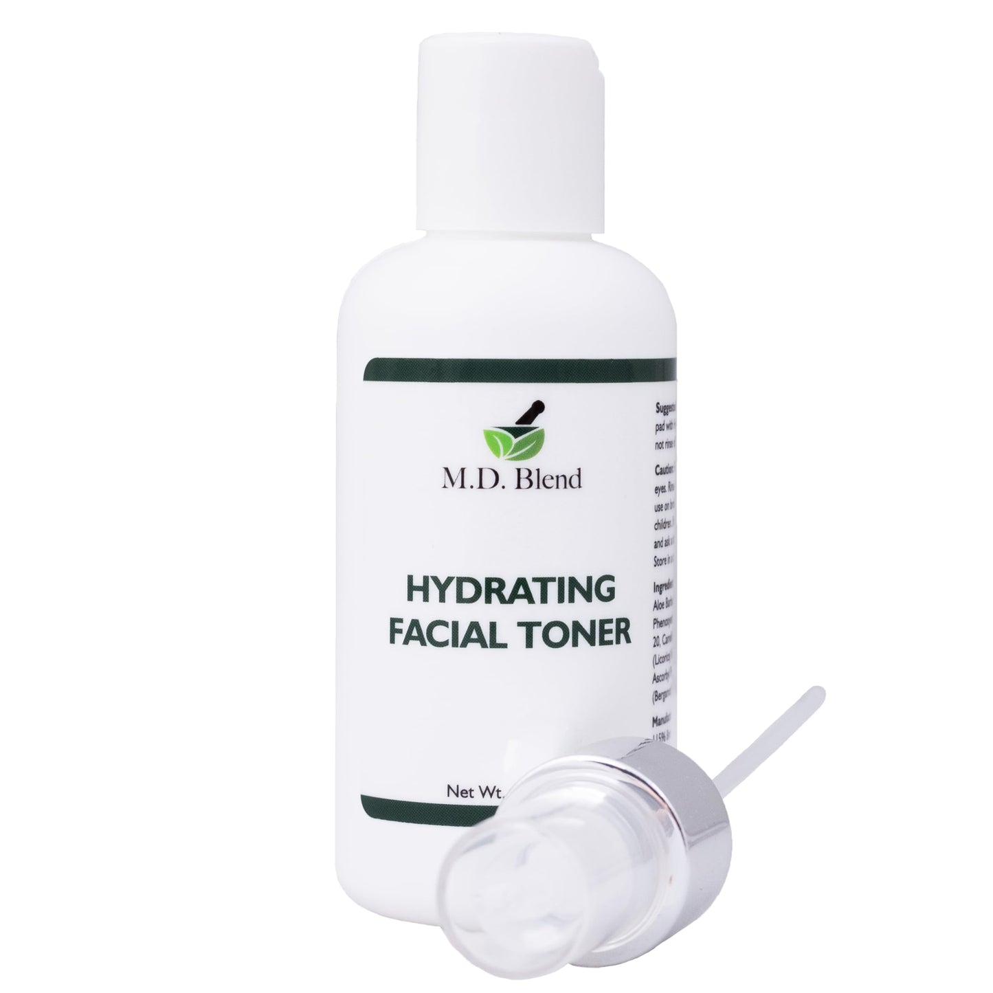 M.D. Blend Hydrating Facial Skin Care Toner Mist for Deep Rejuvenation and Refreshed Skin Beauty, Infused with Witch Hazel, Aloe Vera, Chamomile, and Green Tea Extracts, Additive-Free, 4 Oz