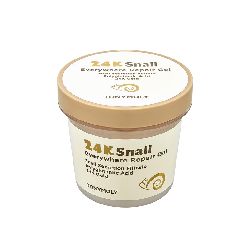 TONYMOLY 24K Snail Everywhere Repair Gel – Moisturizing & Rejuvenating Skincare for Face & Body with Snail Secretion Filtrate, Improves Texture & Elasticity